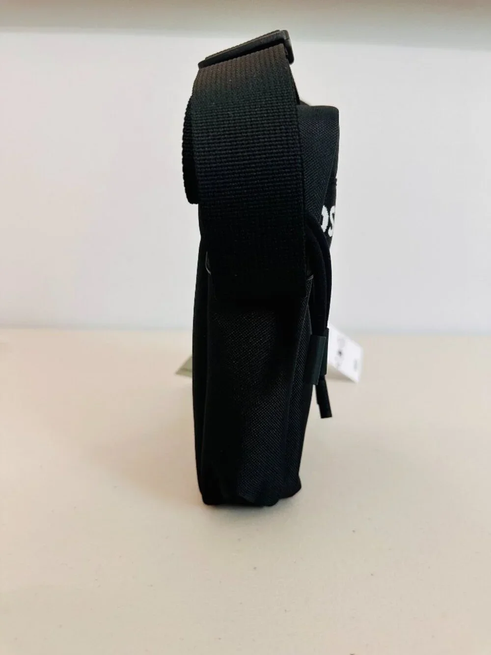 LACOSTE NEOCROC TAPE NOIR BLACK VERTICAL CAMERA CROSSBODY BAG UNISEX